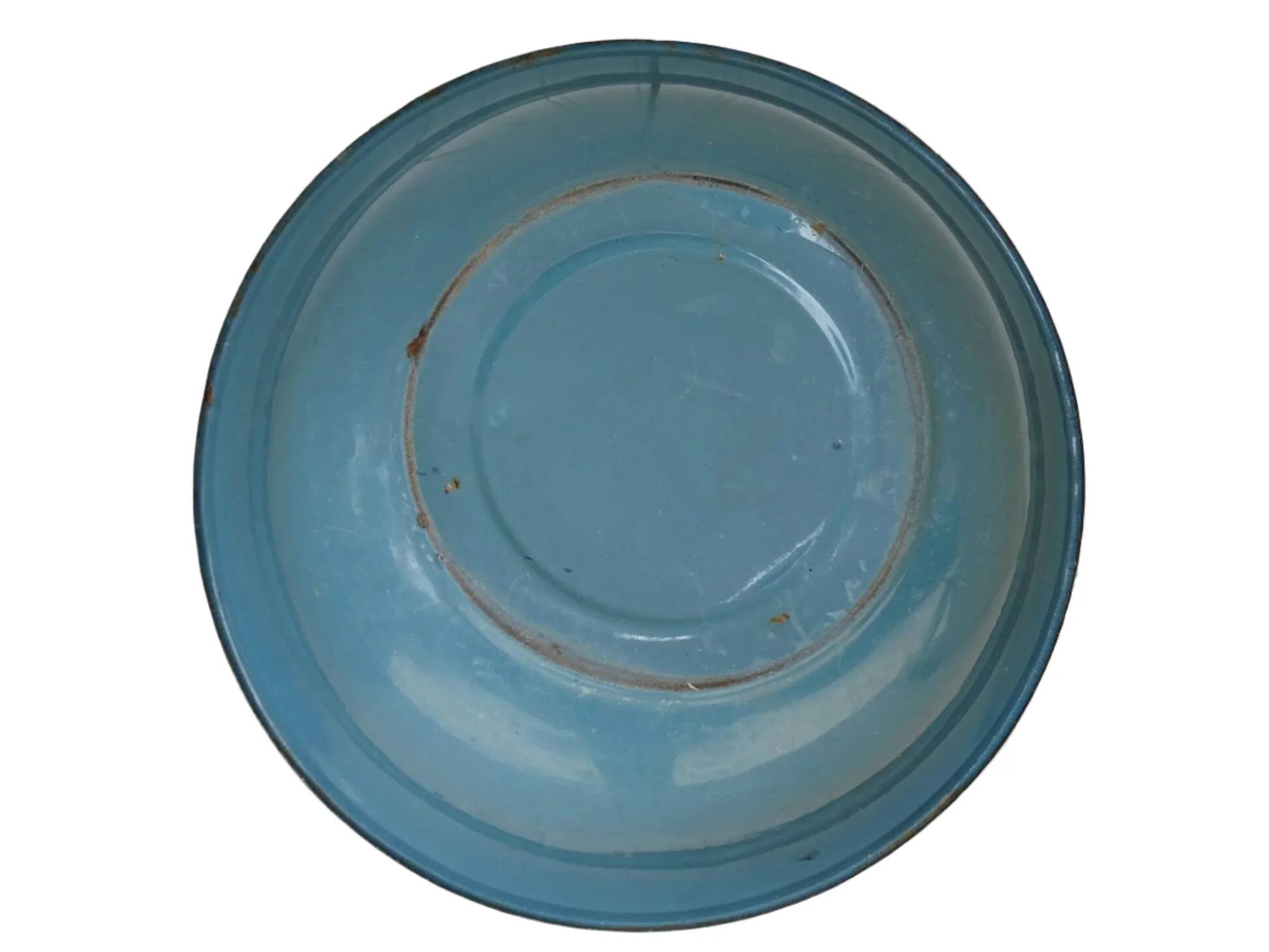 Grand bol vintage français émaillé à fleurs peintes à la main