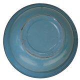 Grand bol vintage français émaillé à fleurs peintes à la main