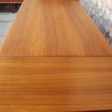 Vintage rectangular teak table with 2 extension spieces, 1960s
