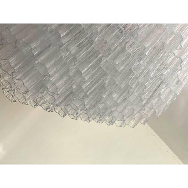 Contemporary transparent "tronchi" murano glass chandelier in venini style