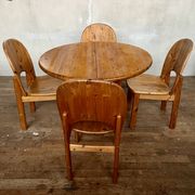 Large Scandinavian pine table - 6 chairs