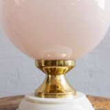 Lampe de Table Vintage Tchécoslovaque en Verre Rose Poudré, 1970s