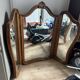 Art Deco style solid wood triptych mirror