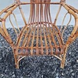 Emmanuelle style rattan wicker armchair