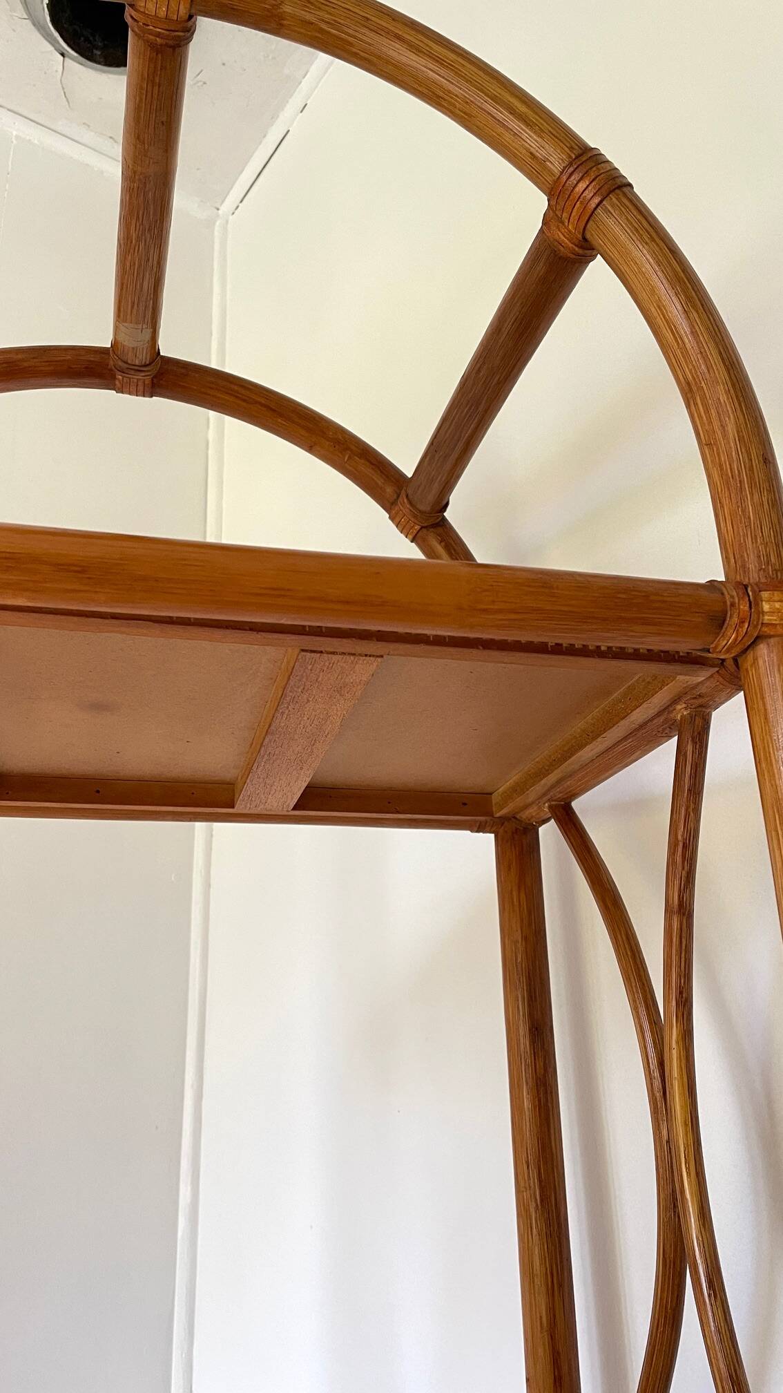 VINTAGE Bamboo Wicker Shelf