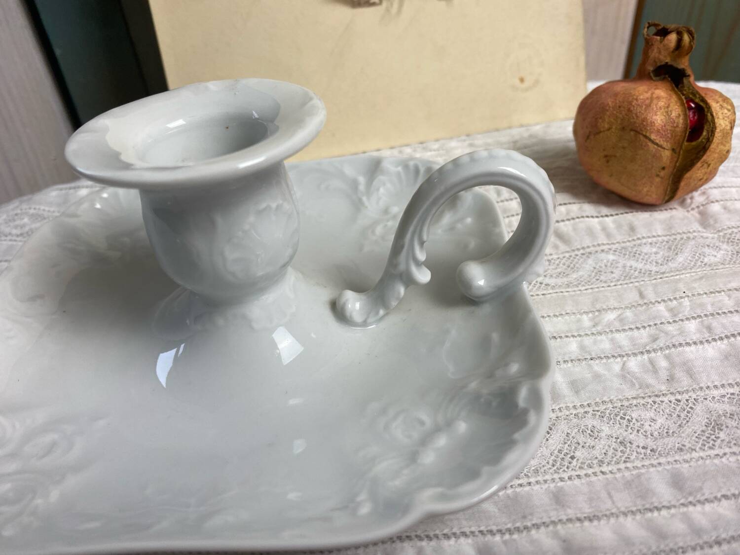 Old porcelain candle holder