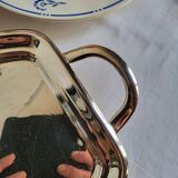 Silver-plated serving dish Quist and its asparagus cradle grid.