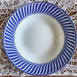 Vintage Digoin Sarreguemines Jacquot blue earthenware plate set 23 pieces