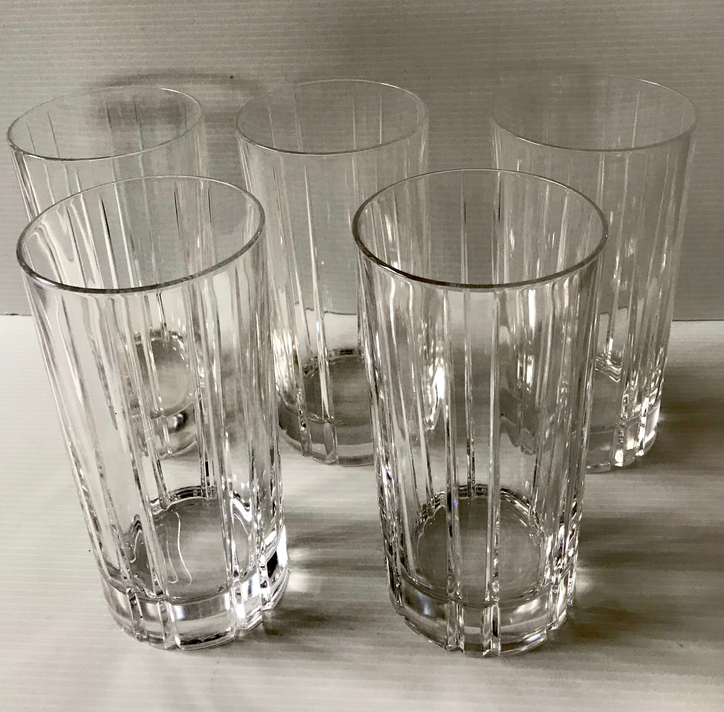 5 crystal glasses