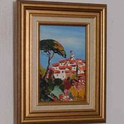 Original French oil on canvas – “Saint‑Paul‑de‑Vence” by Guinet C – vintage & framed – 28 × 23 cm