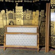 Directoire style upholstered bed