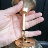 Suspension globe amber glass vintage bubbles 60s / vintage ceiling light / glass empoli