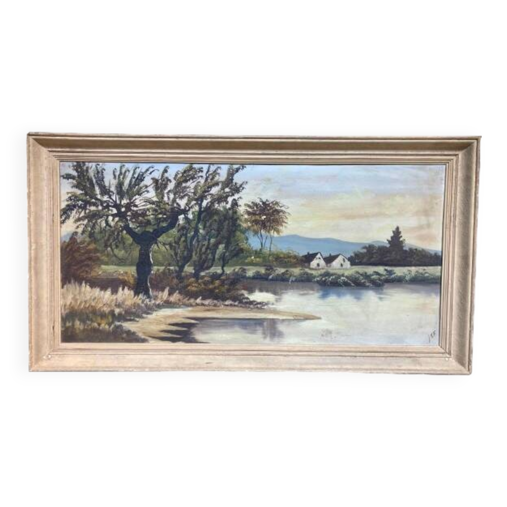 Painting of a landscape signed LEF