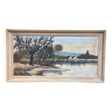 Painting of a landscape signed LEF