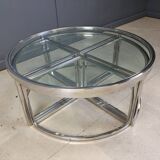 Vintage chromed coffee table set, 1970s