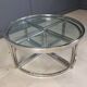 Vintage chromed coffee table set, 1970s