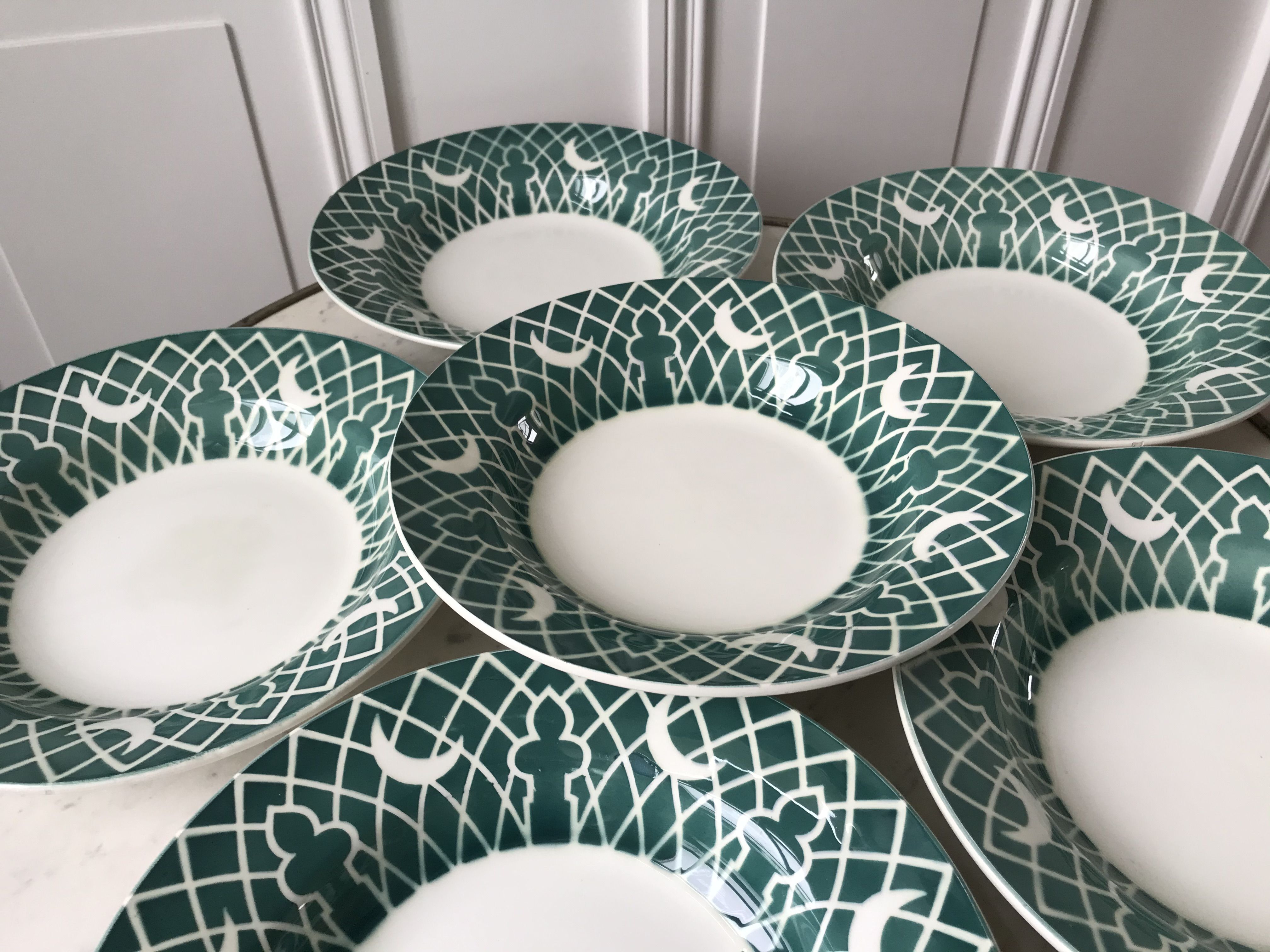 Lot of 6 hollow plates digoin sarreguemines model "leïla" years 30-40
