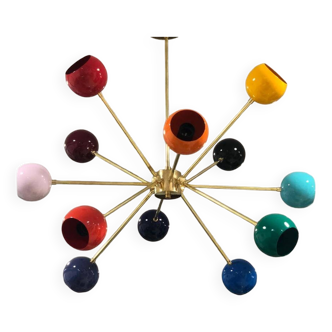 Sputnik Chandelier - 12 Light Brass Chandelier - UL Certified Component - Celling Light
