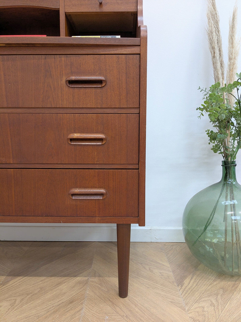 Secrétaire vintage scandinave en teck
