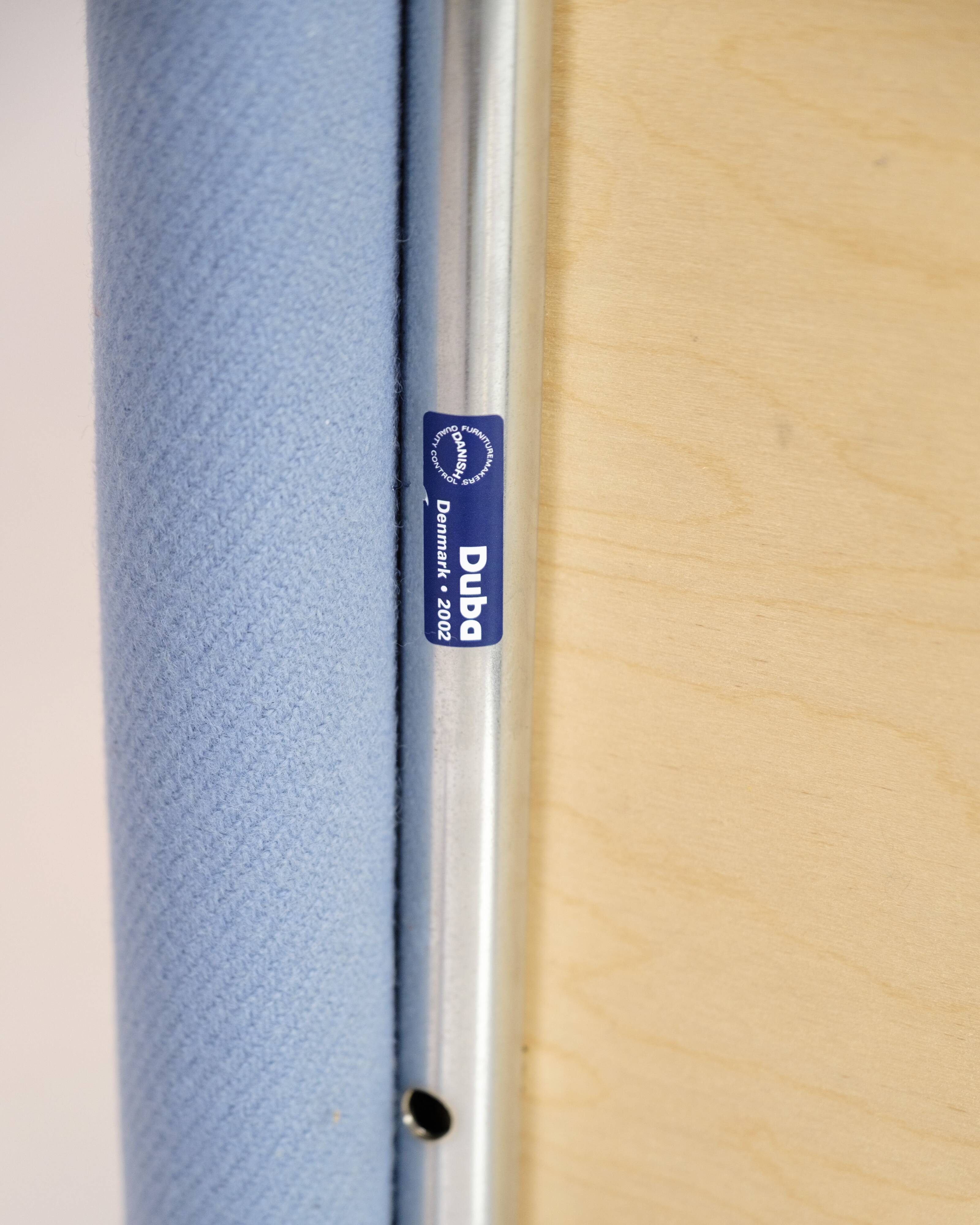 Chaises de salle à manger - Modèle B8 - Acajou - Revêtement en tissu bleu - Duba