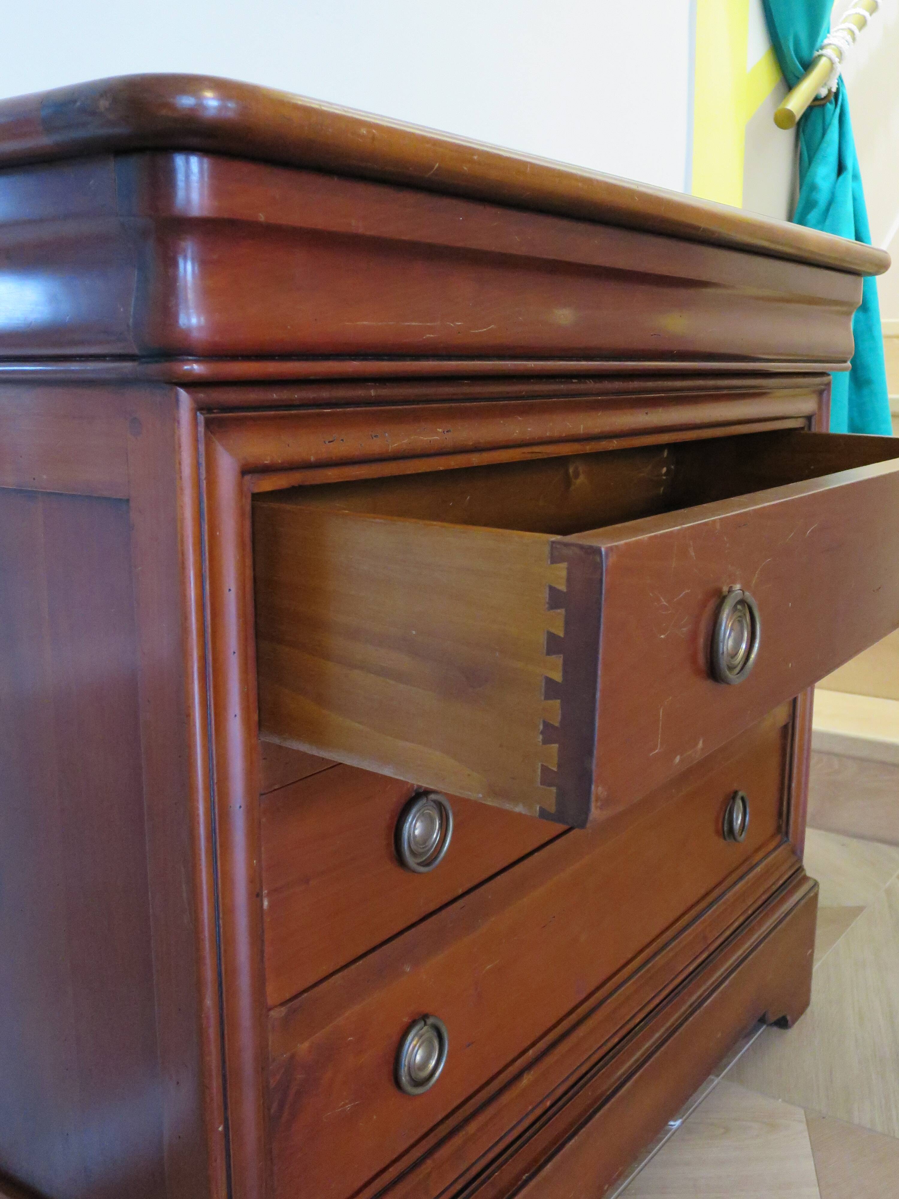 Fruit wood ogee chest of drawers - Louis Philippe style - 4 drawers - 1980s