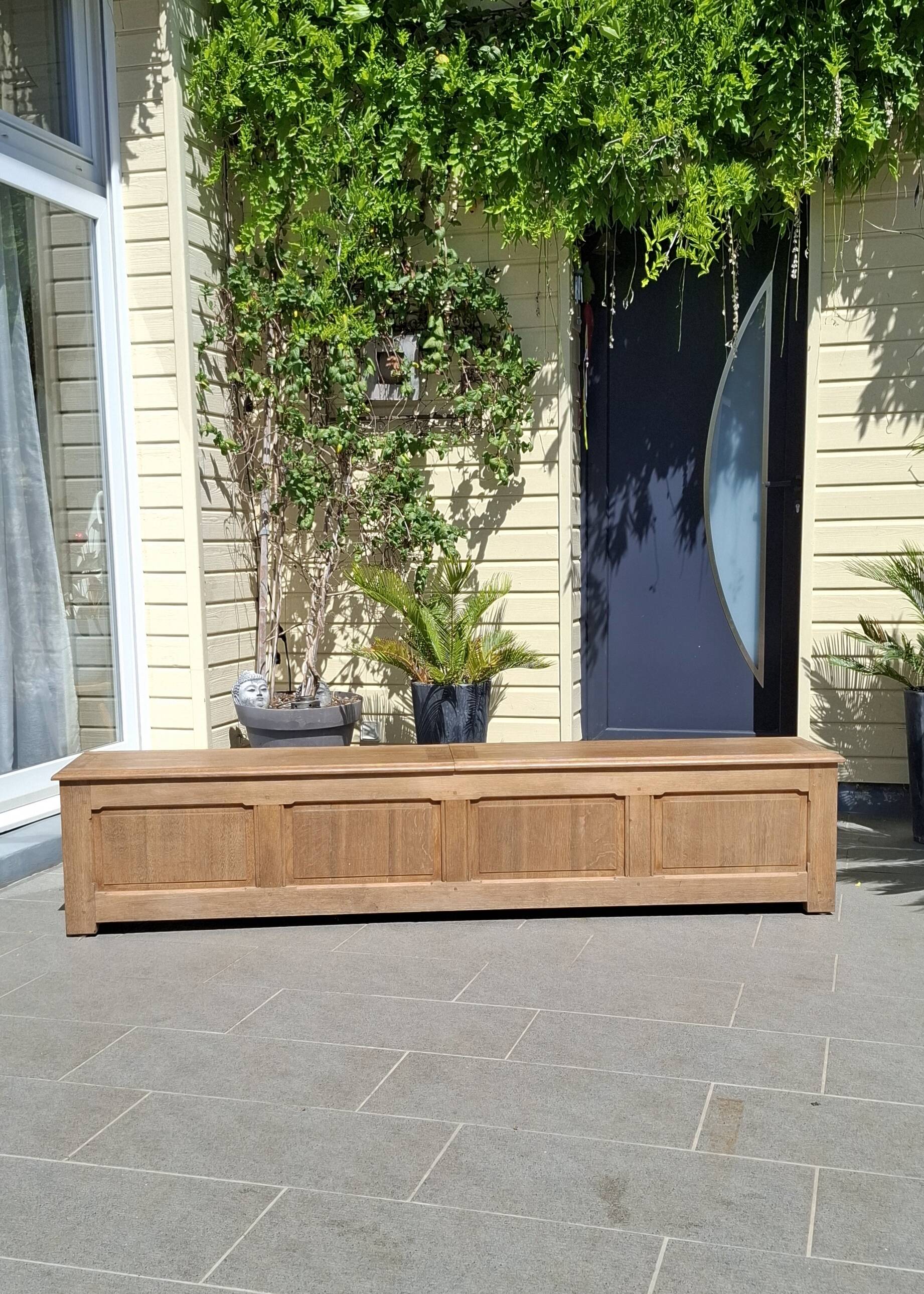Renovated oak storage bench