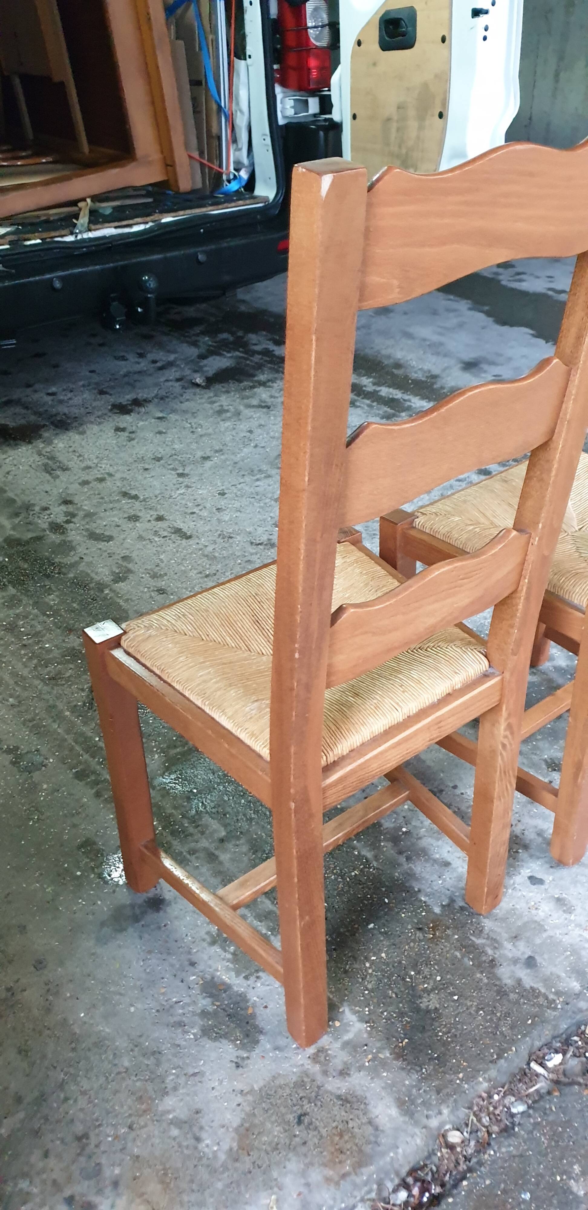 3 solid oak Paillé chairs