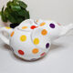White polka dot Elephant teapot, vintage French