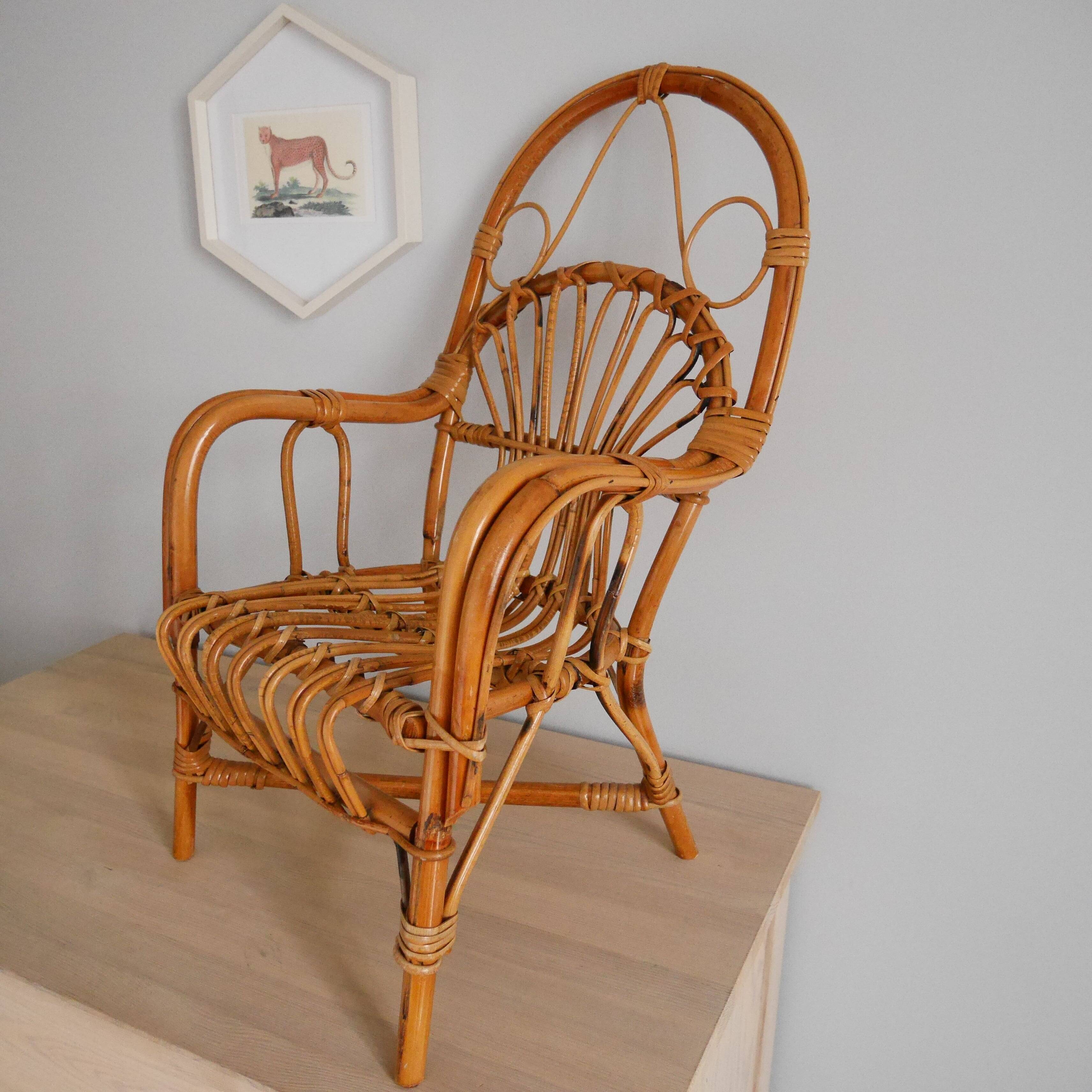 Fauteuil en rotin enfant