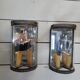 Pair of Louis XVI style curved glass mirror wall lights