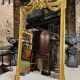 Monumental mirror Napoleon III in gilded wood with the profile of Apollo