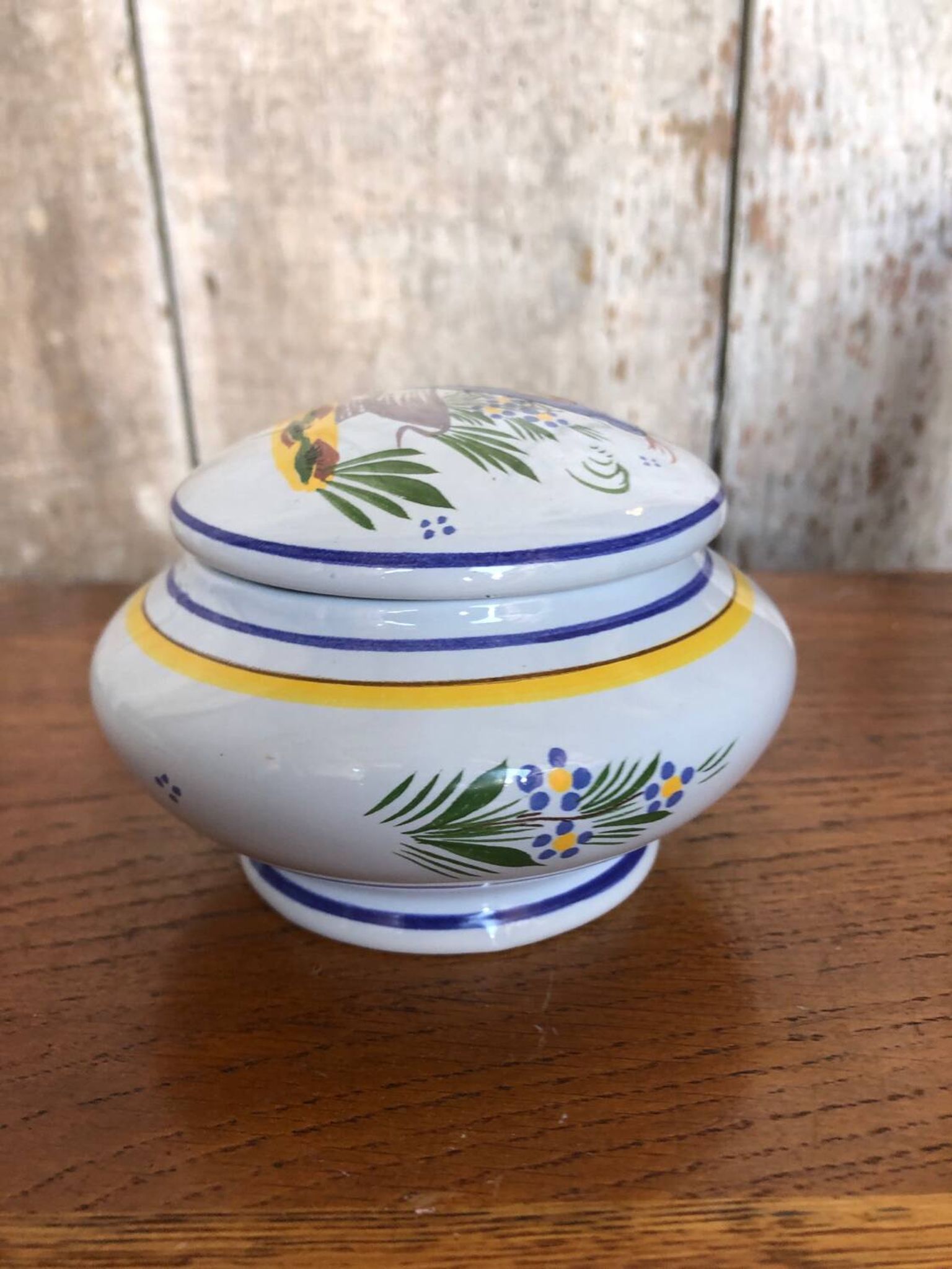 Old quimper henriot ceramic jewelry box decor vintage flowers