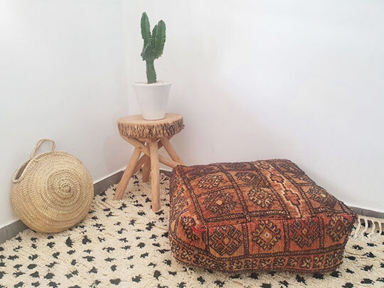 Moroccan carpet pouf / floor pillow