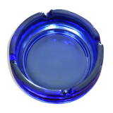 Cendrier en verre bleu