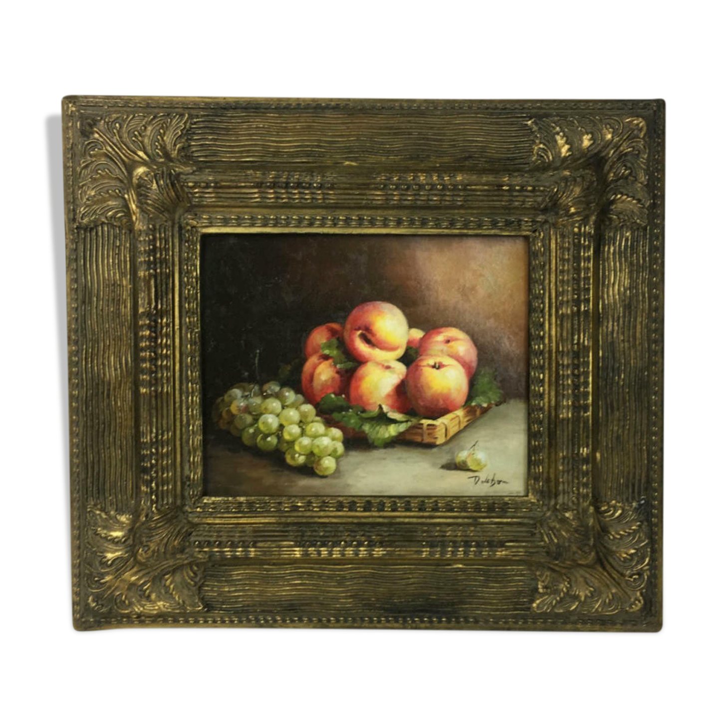 D.Lebon's oil-on-canvas still life with peaches