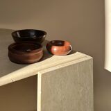 Travertine eye-shaped coffee table