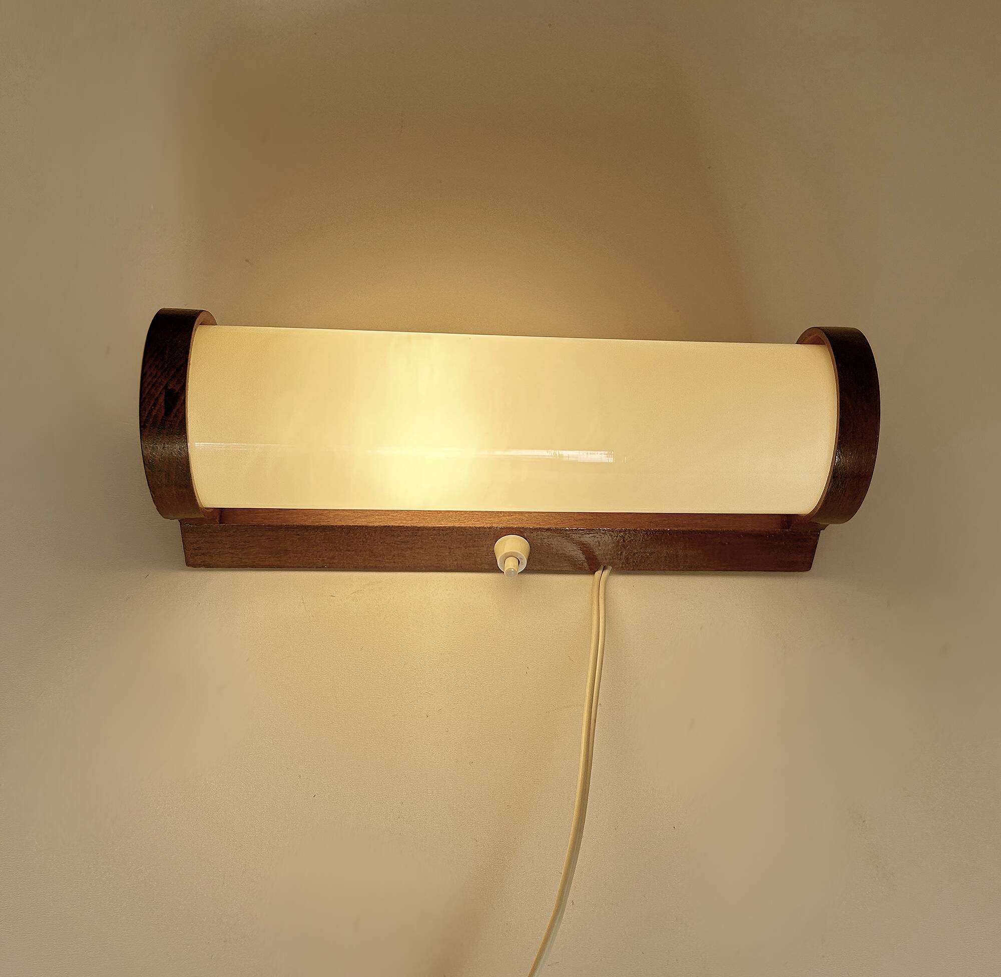 Art Deco Wood Glass Wall Light Bedside