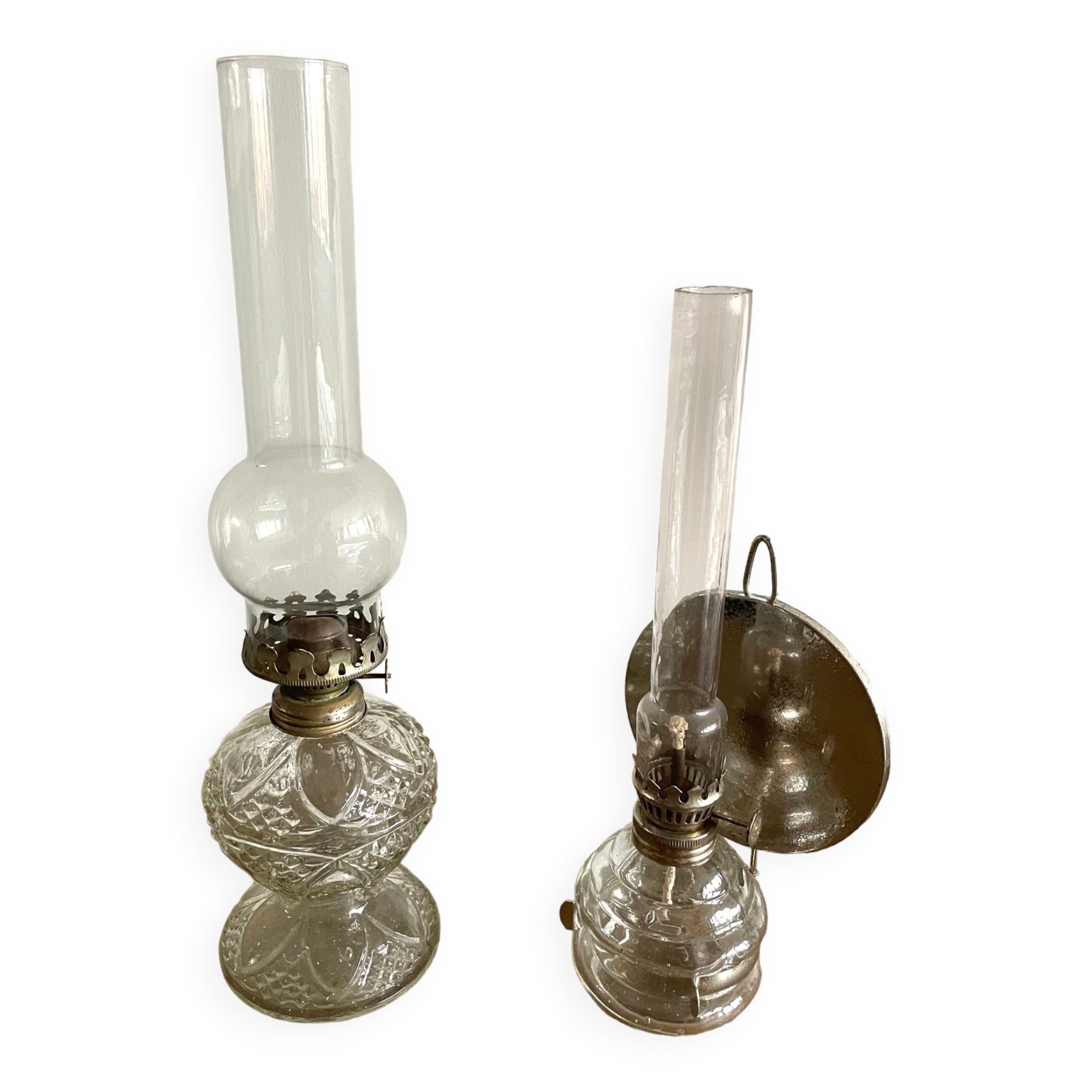 Set of 2 Hong Kong Vintage Oil Lamps