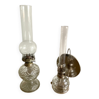 Set of 2 Hong Kong Vintage Oil Lamps