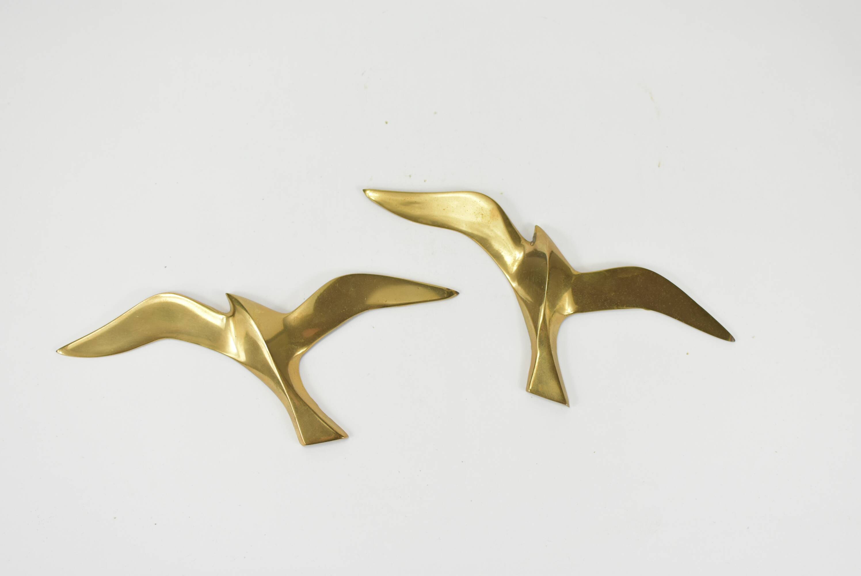 Pair of brass birds