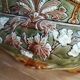 Large antique jardinère in barbotine with masks,