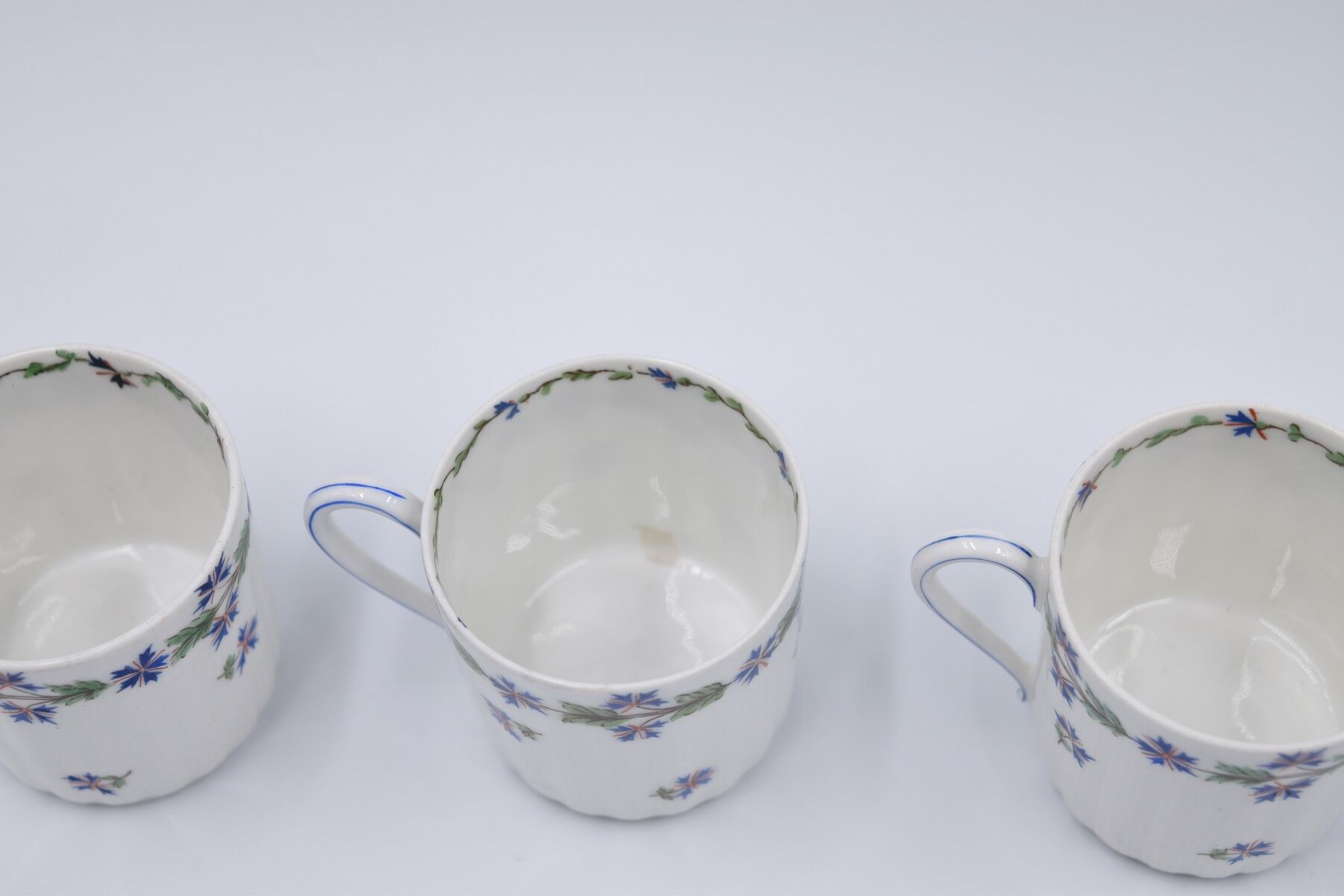 6 cups and saucers porcelain Haviland Limoges barbed-wire décor