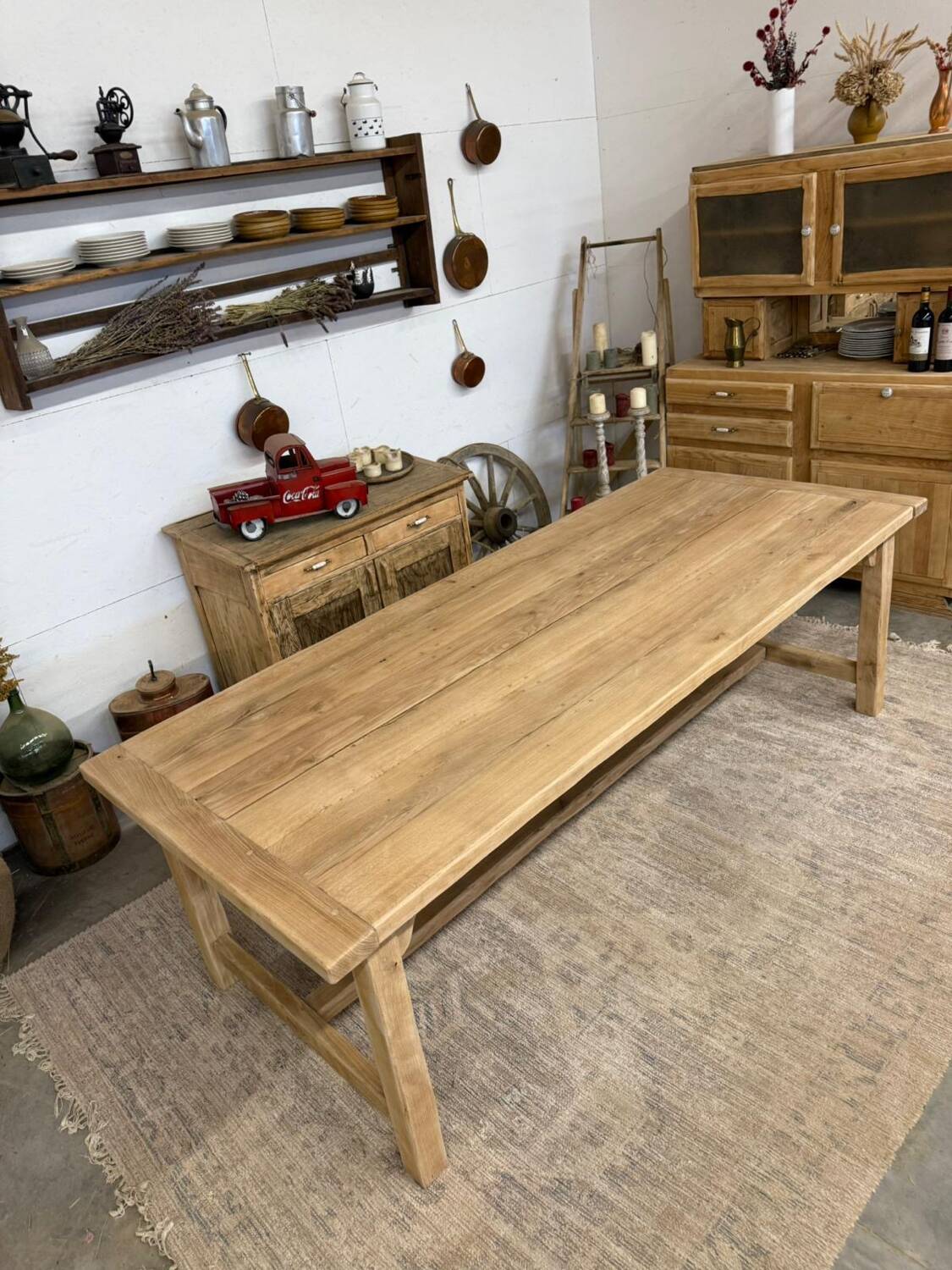 large solid oak farmhouse table