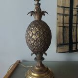 Pineapple lamp in golden brass