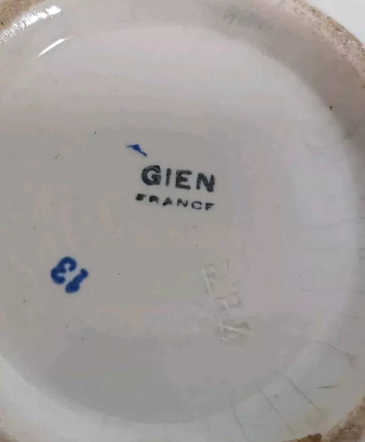 Antique Gien earthenware salad bowl