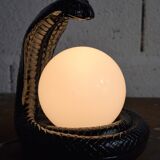 Vintage cobra lamp in black resin