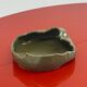 Vintage ceramic asymmetrical bowl in olive green