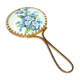 Vintage Gilded Handmirror and Limoges Porcelain - Pocket Mirror / Handbag