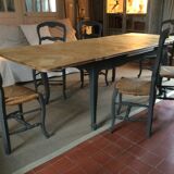 1 set of antique oak chairs