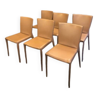 6 chaises en cuir design Cattelan Italia